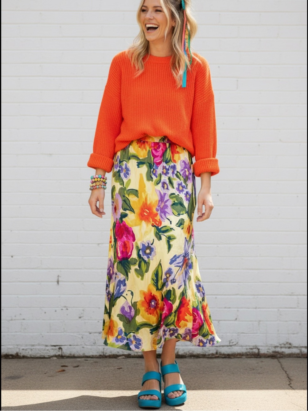 Vintage 100% Silk Floral Skirt Cottagecore Whimsigoth Dopamine